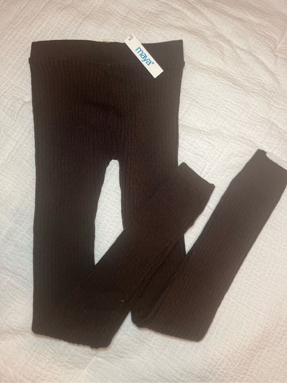 NWT Maya All Over Cable Brown Leggings